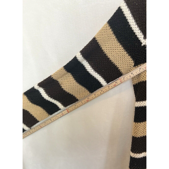 Vintage Y2K Rave Womens Knit Sweater Cardigan Duster Size M Striped Coachella - Picture 14 of 14